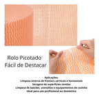 Pano Multiuso Limtech Wave - 33cm X 300m - 600 Folhas - 45g/m² - Laranja