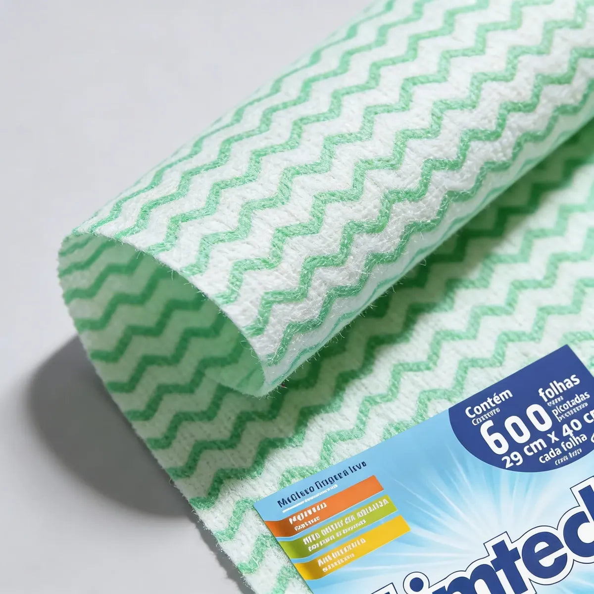 Pano Multiuso Limtech - 29cm X 240m - 600 Folhas - 35g/m² - Verde