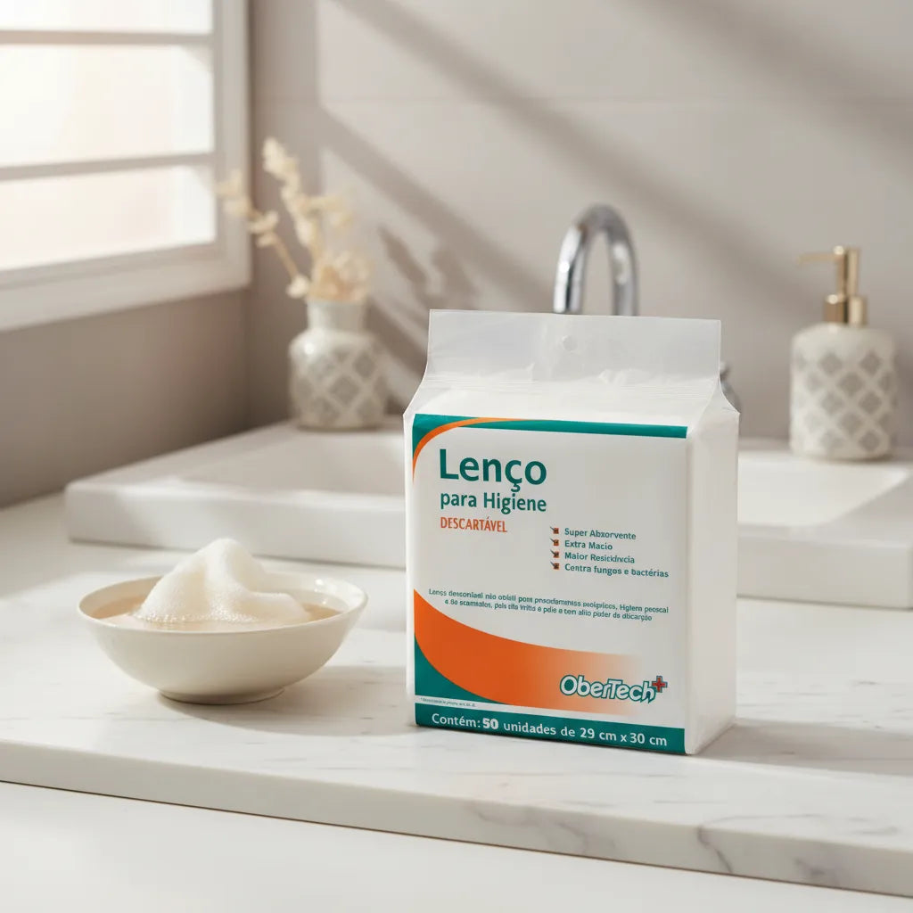 Lenço Higiênico - 29cm X 30cm - 50g/m² - 50 Folhas - Branco
