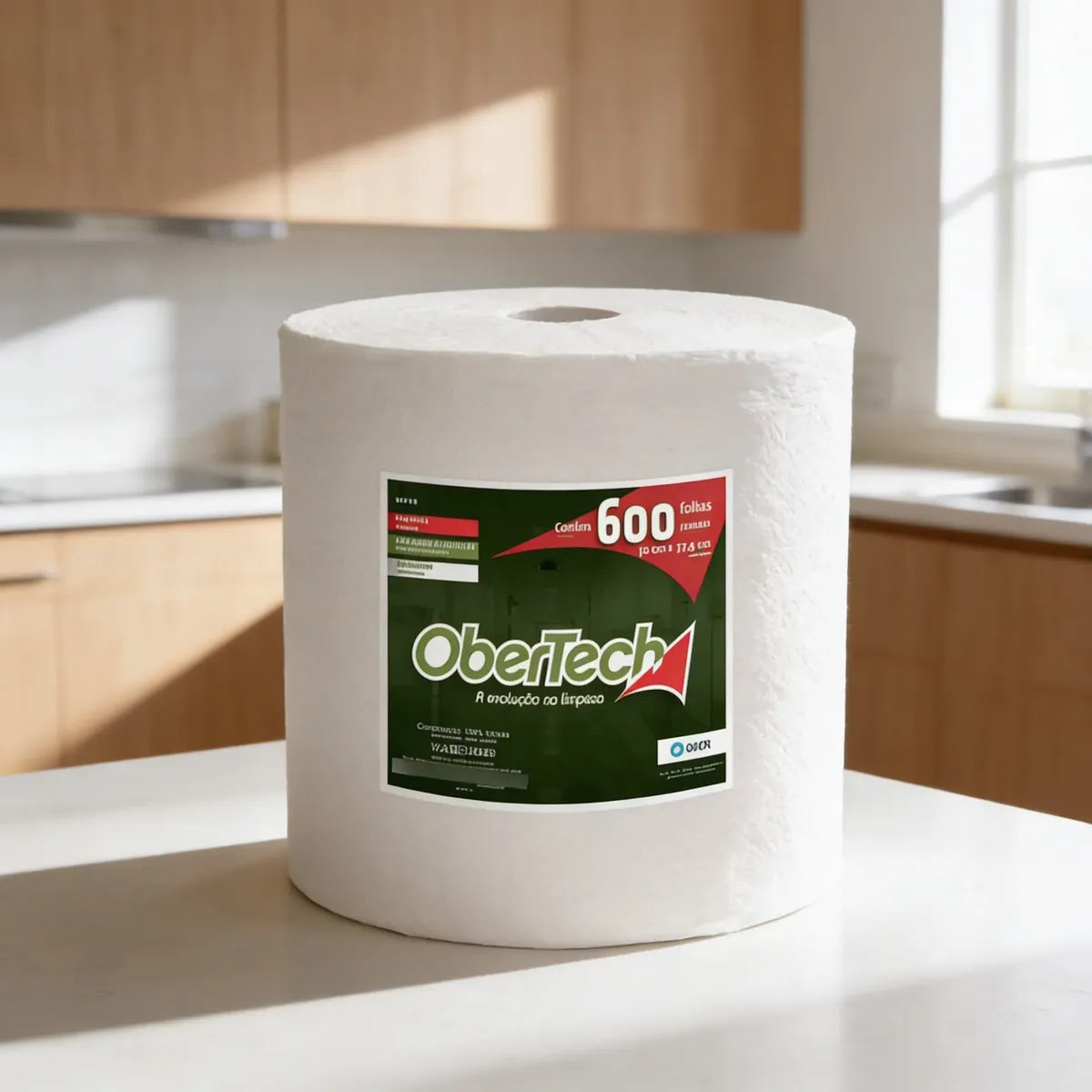 Pano Multiuso Wiper Obertech - 30cm X 225m - 70g/m² - 600 Folhas - Branco