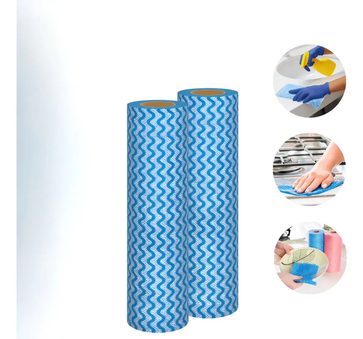 Pano Multiuso Limtech Wave - 33cm X 30m - 60 Folhas - 45g/m² - Azul
