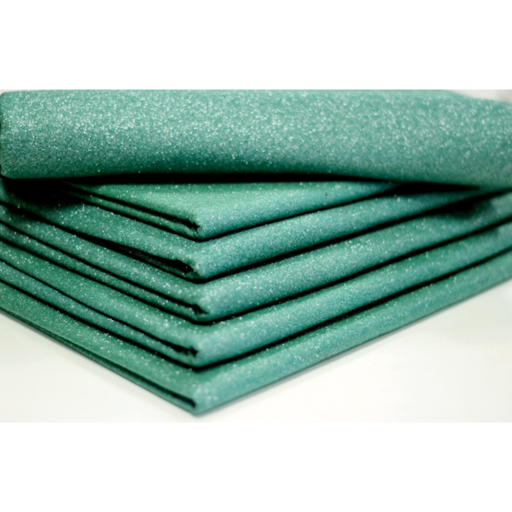 Feltro Feltcolor Glitter Verde Bandeira Prata - 10m x 1,40m (Rolo)