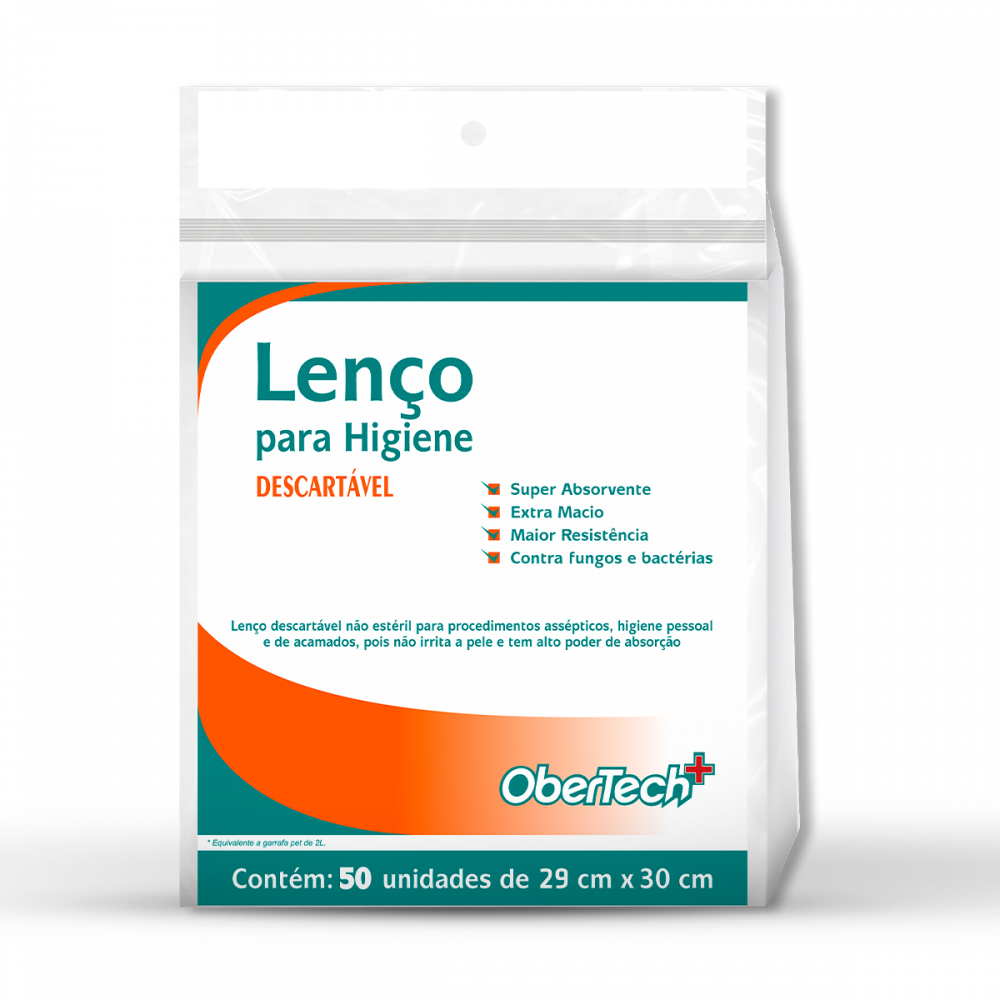 Lenço Higiênico - 29cm X 30cm - 50g/m² - 50 Folhas - Branco