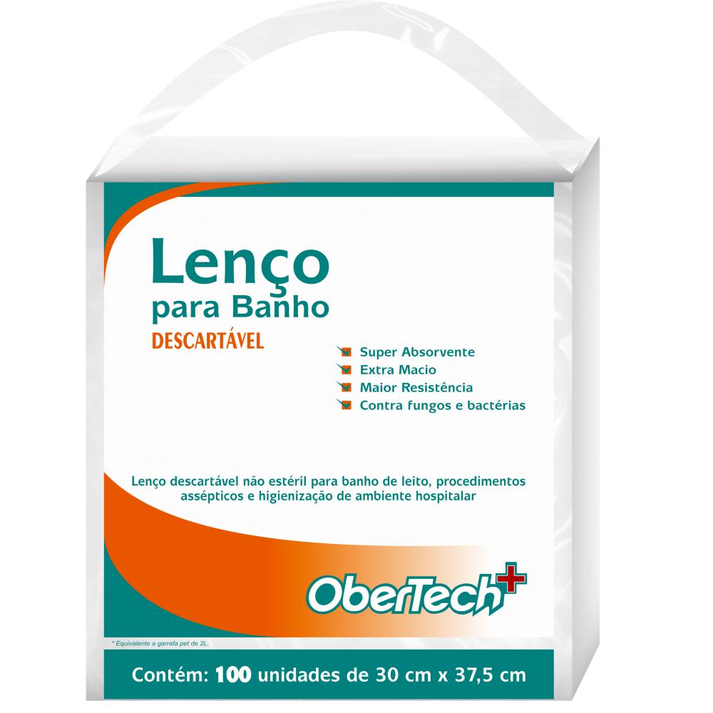 Lenço para Banho de Leito - 30cm X 37,5cm - 50g/m² - 100 Folhas - Branco