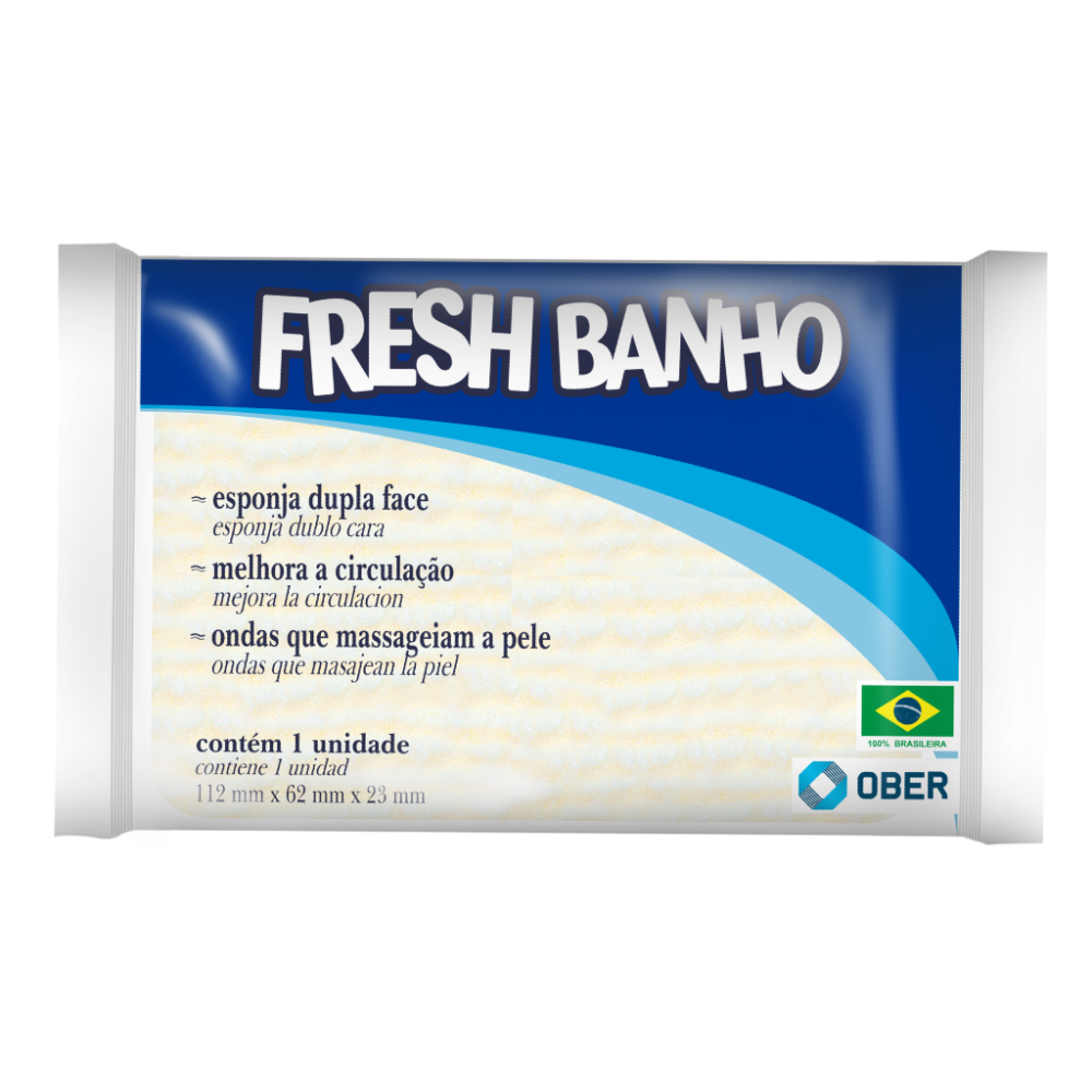 Caixa Com 60 Unidades Esponja De Banho Fresh Banho - 11,2cm X 6,2cm