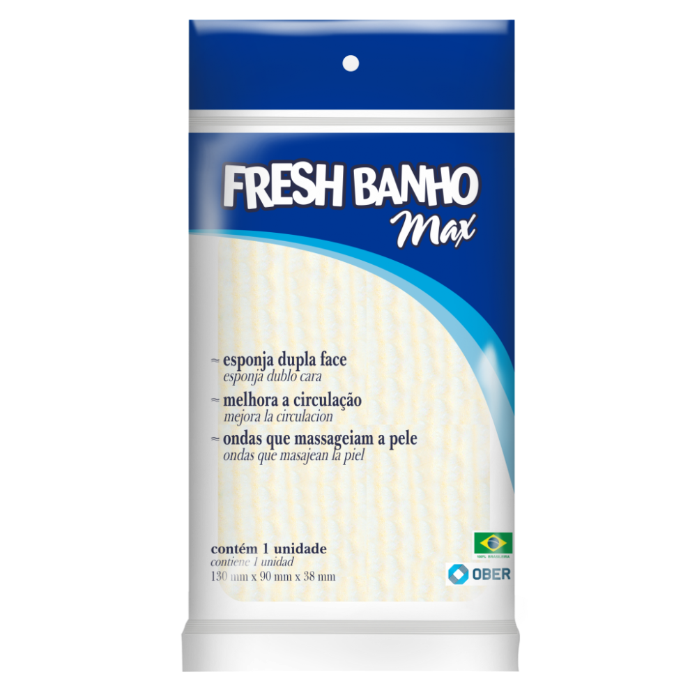 Esponja De Banho Fresh Banho Max 13cm X 9cm - 1 Unidade